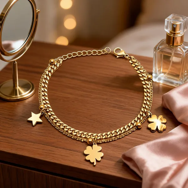 Gold_Stainless_Steel_Charm_Bracelet_For_Women