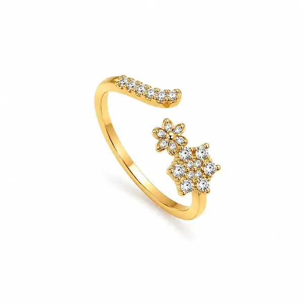 Gold_Stainless_Steel_Crystal_Floral_Open_Ring_For_Women