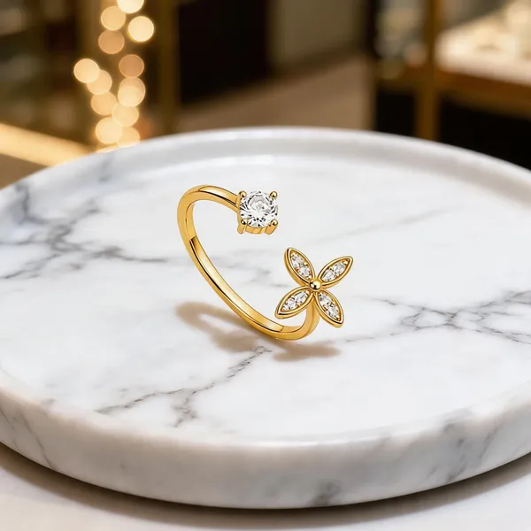Gold_Stainless_Steel_Floral_Open_Ring_For_Women