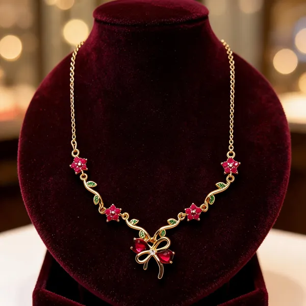 Gold_Stainless_Steel_Butterfly_Floral_Charm_Anklet_For_Women