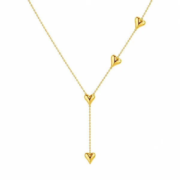Gold_Stainless_Steel_Heart_Y_Drop_Necklace_For_Women
