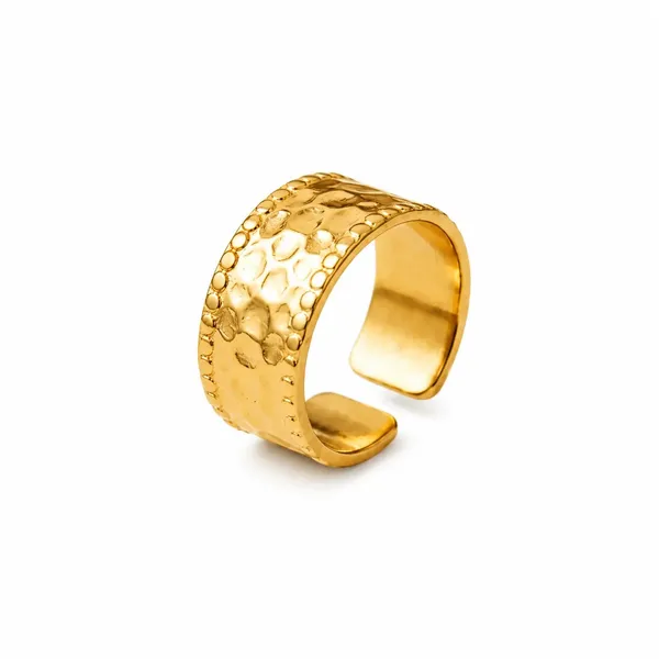 Gold_Stainless_Steel_Textured_Open_Ring_For_Women