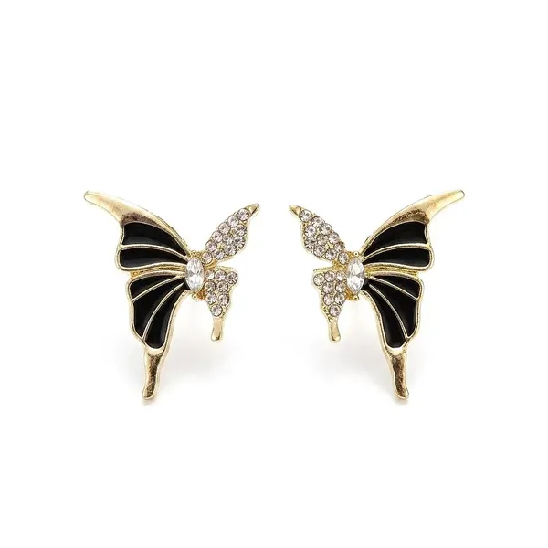 Gold_Black_Stainless_Steel_Butterfly_Earrings_For_Women