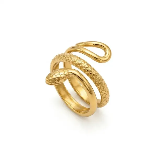 Gold_Stainless_Steel_Snake_Design_Ring_For_Women