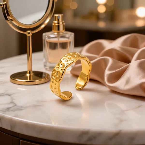 Gold_Stainless_Steel_Textured_Open_Cuff_Ring_For_Women