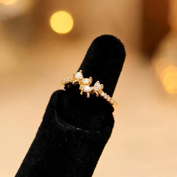 Gold_Stainless_Steel_Crystal_Motif_Ring_For_Women