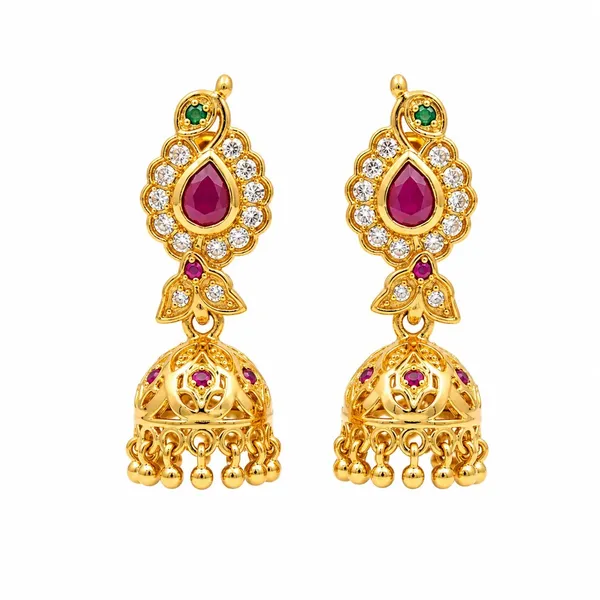 Gold_Stainless_Steel_Traditional_Jhumka_Earrings_For_Women