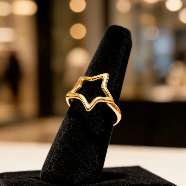 Gold_Stainless_Steel_Star_Design_Ring_For_Women