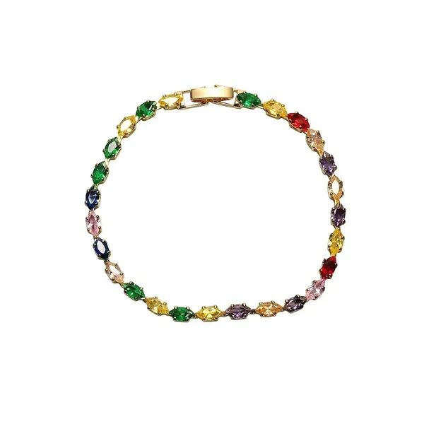 Multicolor_Stainless_Steel_Gemstone_Link_Bracelet_For_Women