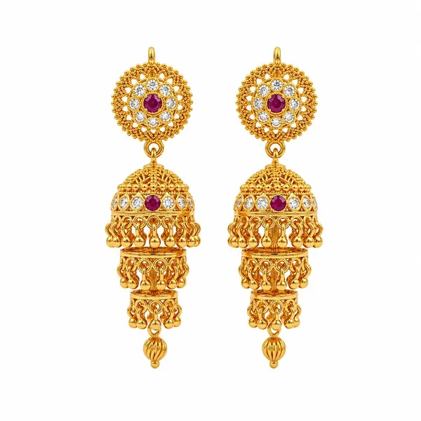 Gold_Stainless_Steel_Stone_Studded_Jhumka_Earrings_For_Women