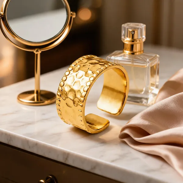 Gold_Stainless_Steel_Textured_Open_Ring_For_Women