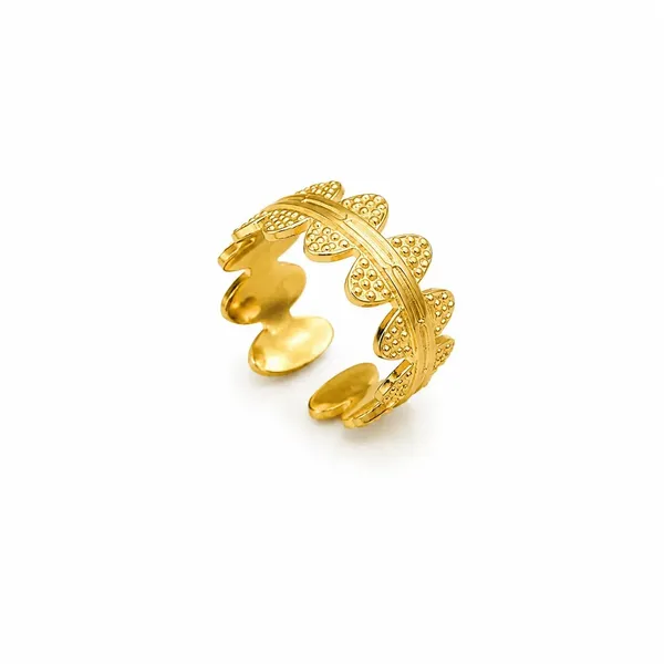 Gold_Stainless_Steel_Floral_Open_Cuff_Bracelet_For_Women
