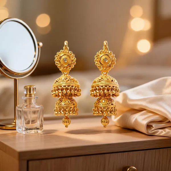 Gold_Stainless_Steel_Traditional_Jhumka_Earrings_For_Women