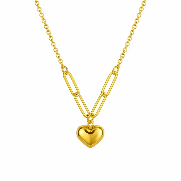 Gold_Stainless_Steel_Heart_Pendant_Necklace_For_Women