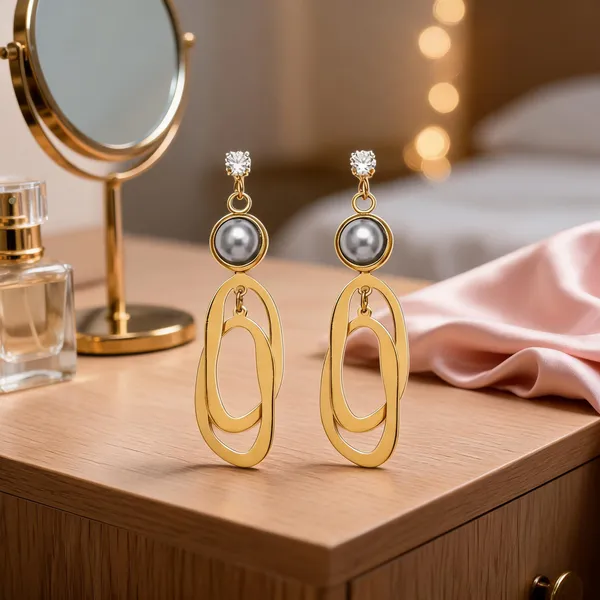 Gold_Stainless_Steel_Pearl_Drop_Earrings_For_Women