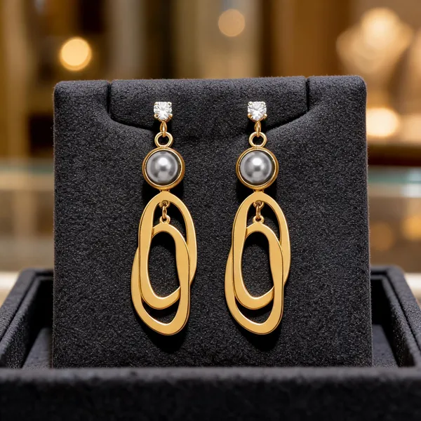 Gold_Stainless_Steel_Pearl_Drop_Earrings_For_Women