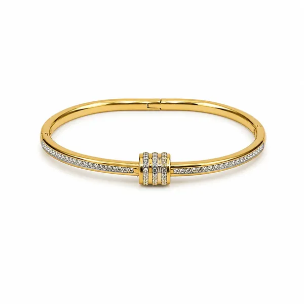Gold_Stainless_Steel_Crystal_Embellished_Bangle_For_Women