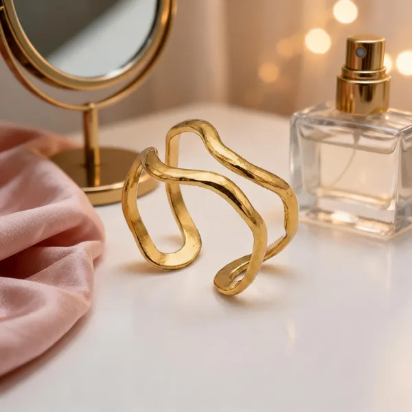 Gold_Stainless_Steel_Abstract_Open_Ring_For_Women