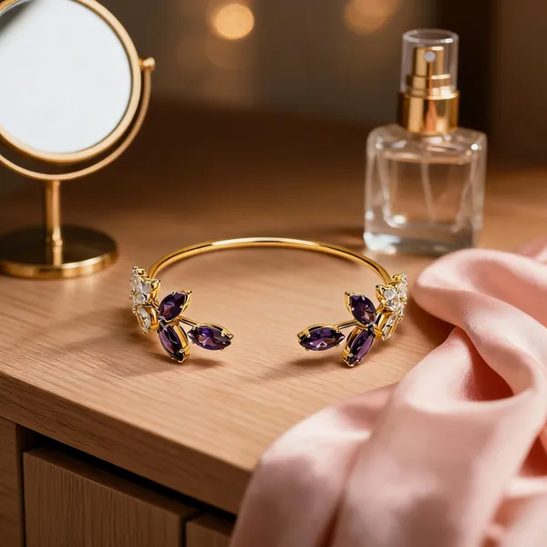 Gold_Stainless_Steel_Floral_Stone_Hairband_For_Women