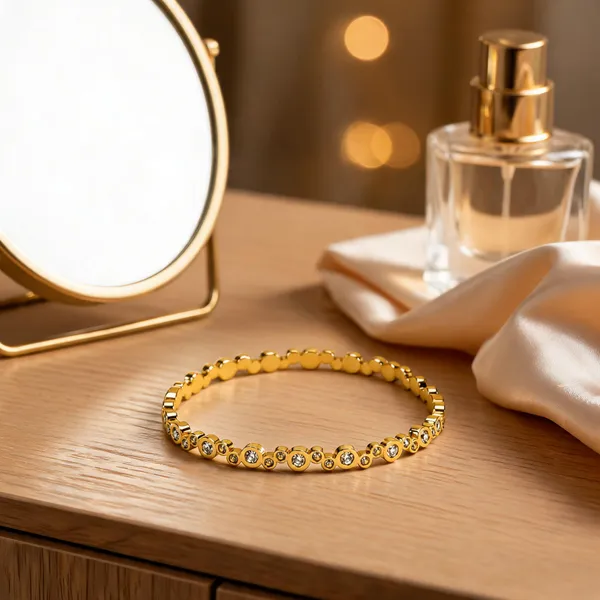 Gold_Stainless_Steel_Crystal_Bangle_For_Women