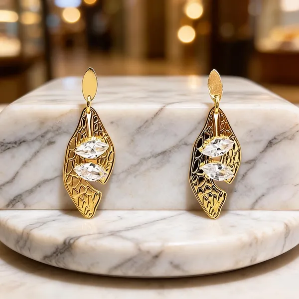 Gold_Stainless_Steel_Leaf_Drop_Earrings_For_Women