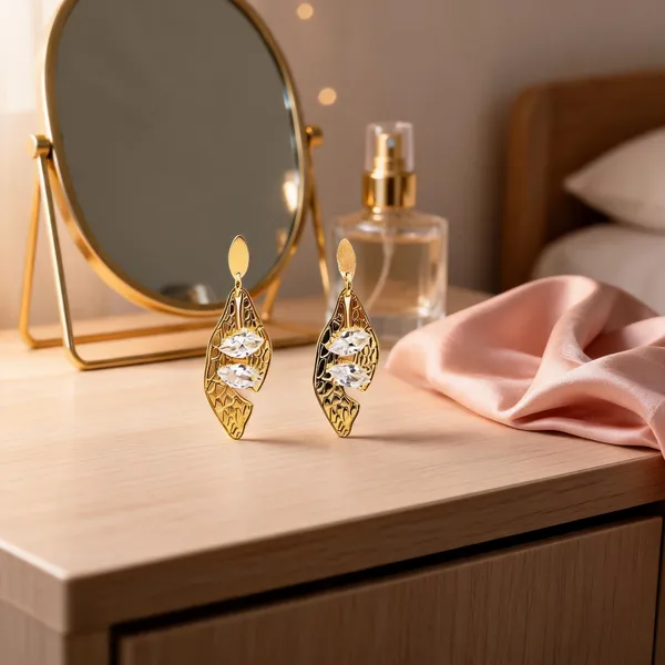 Gold_Stainless_Steel_Leaf_Drop_Earrings_For_Women