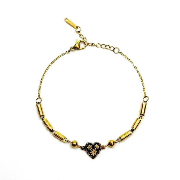 Gold_Stainless_Steel_Heart_Charm_Bracelet_For_Women