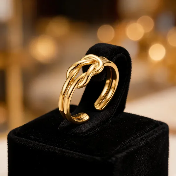 Gold_Stainless_Steel_Braided_Open_Ring_For_Women