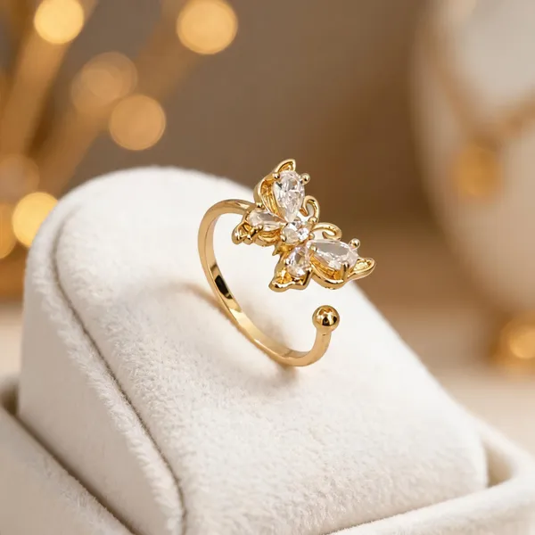 Gold_Stainless_Steel_Butterfly_Adjustable_Ring_For_Women