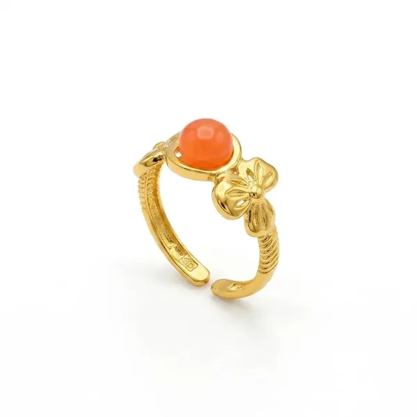 Gold_Stainless_Steel_Adjustable_Floral_Ring_For_Women