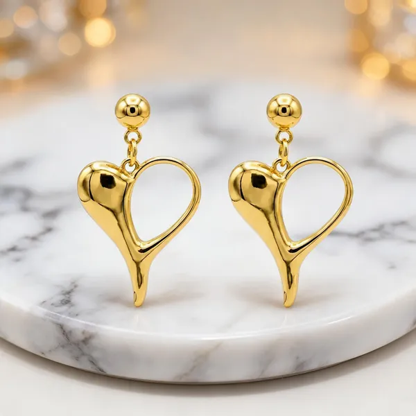 Gold_Stainless_Steel_Heart_Drop_Earrings_For_Women