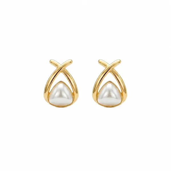 Gold_Stainless_Steel_Pearl_Stud_Earrings_For_Women