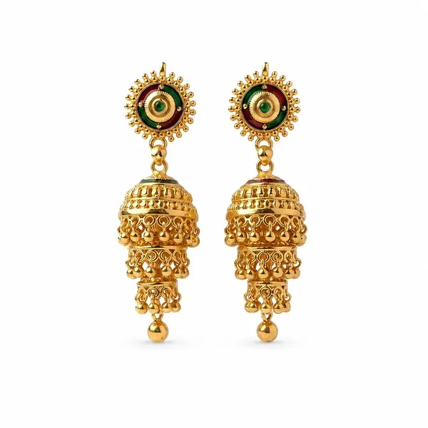 Gold_Stainless_Steel_Traditional_Jhumka_Earrings_For_Women