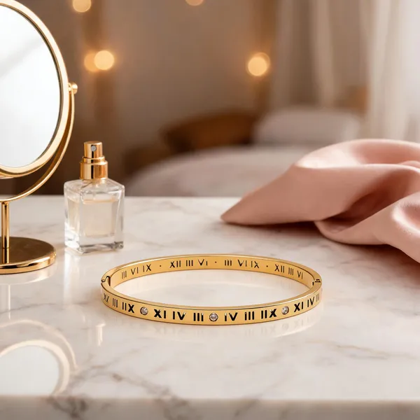 Gold_Stainless_Steel_Roman_Numeral_Crystal_Bracelet_For_Women