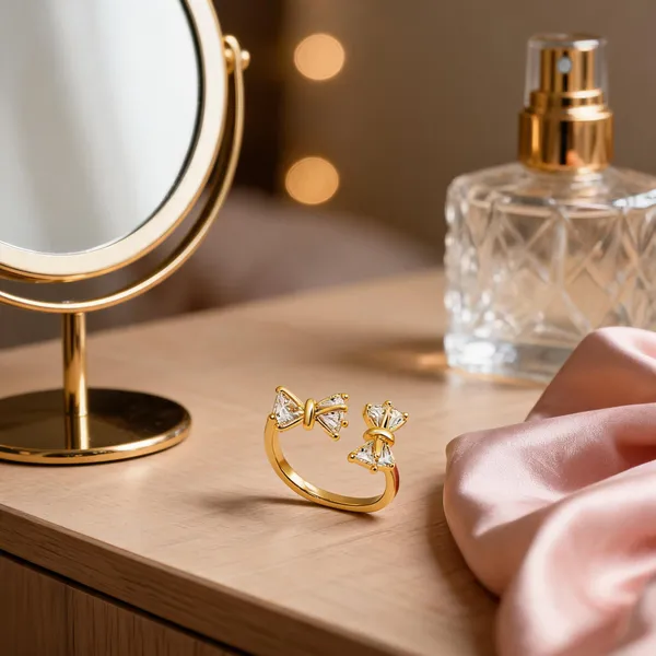 Gold_Stainless_Steel_Bow_Crystal_Open_Ring_For_Women