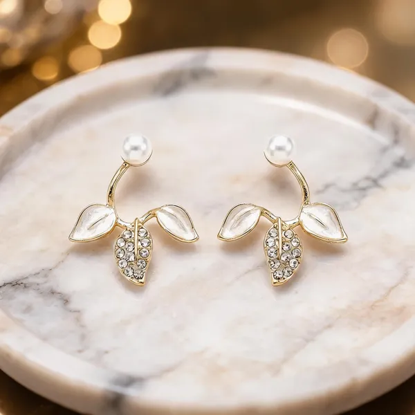 Gold_Stainless_Steel_Crystal_Leaf_Drop_Earrings_For_Women