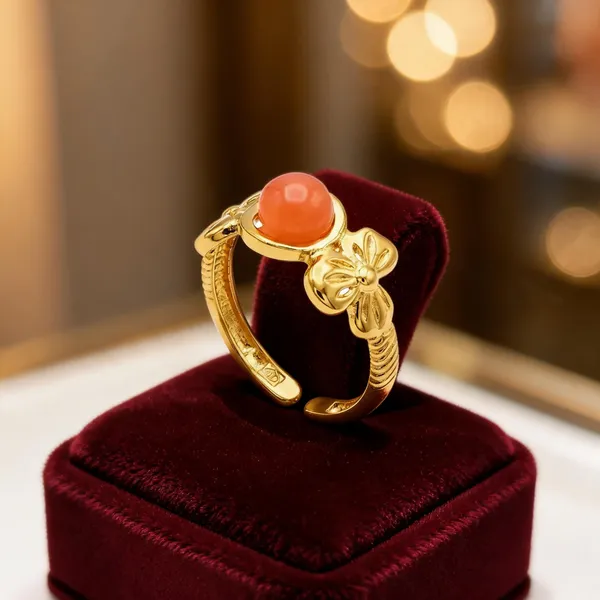Gold_Stainless_Steel_Adjustable_Floral_Ring_For_Women