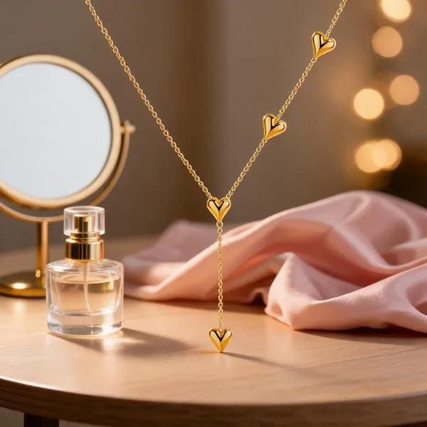 Gold_Stainless_Steel_Heart_Y_Drop_Necklace_For_Women