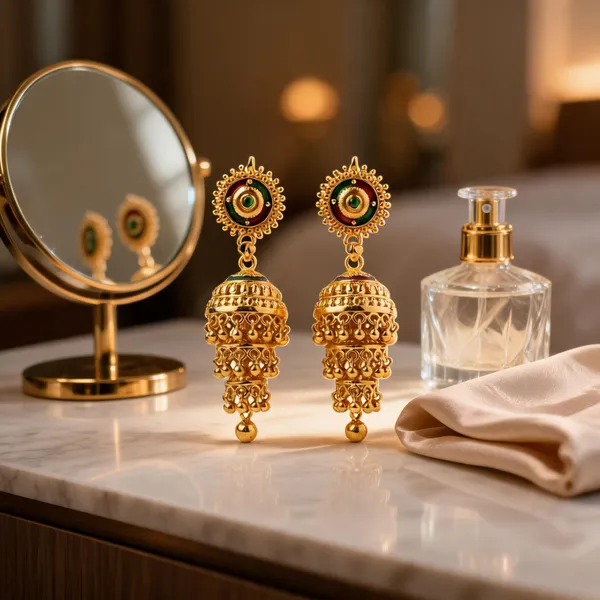 Gold_Stainless_Steel_Traditional_Jhumka_Earrings_For_Women