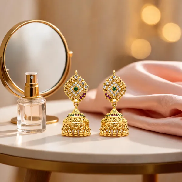 Gold_Stainless_Steel_Stone_Studded_Jhumka_Earrings_For_Women