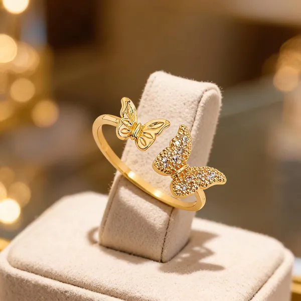Gold_Stainless_Steel_Butterfly_Charm_Bangle_For_Women