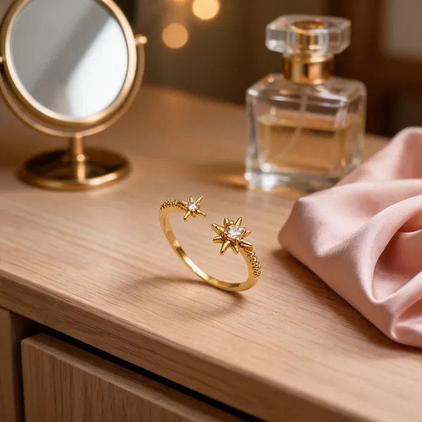 Gold_Stainless_Steel_Star_Adjustable_Ring_For_Women
