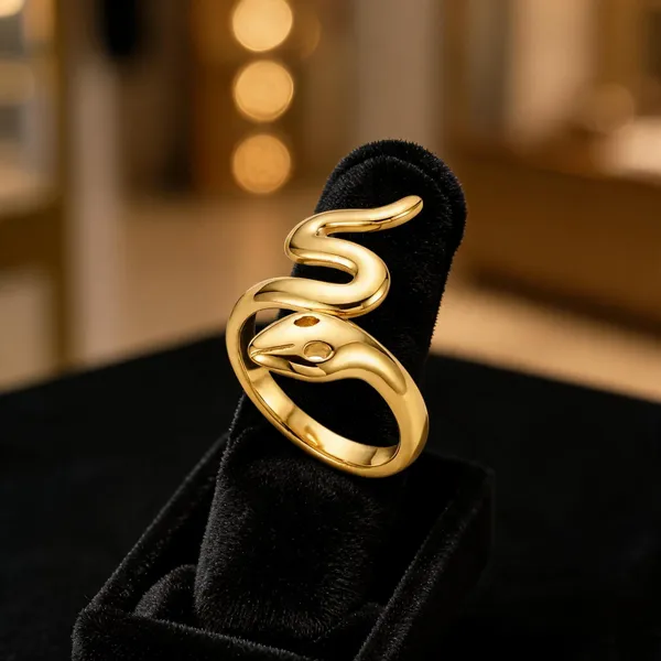 Gold_Stainless_Steel_Snake_Design_Ring_For_Women