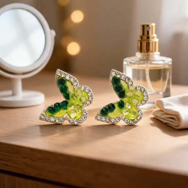 Green_Stainless_Steel_Butterfly_Stud_Earrings_For_Women