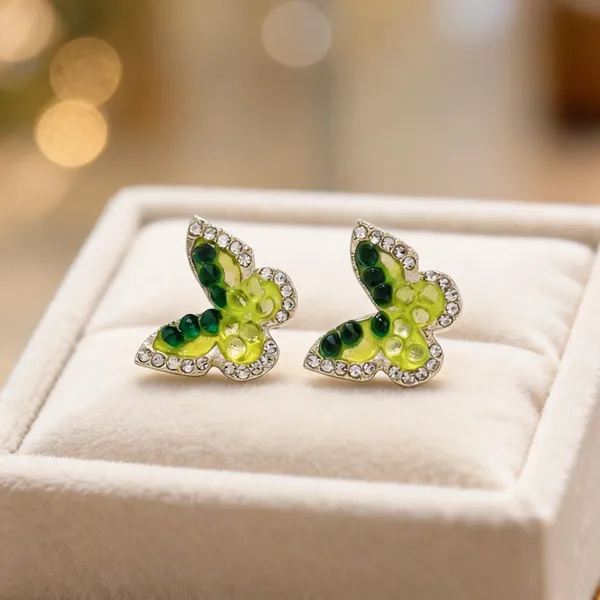 Green_Stainless_Steel_Butterfly_Stud_Earrings_For_Women
