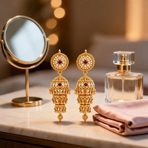 Gold_Stainless_Steel_Stone_Studded_Jhumka_Earrings_For_Women