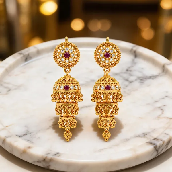 Gold_Stainless_Steel_Stone_Studded_Jhumka_Earrings_For_Women