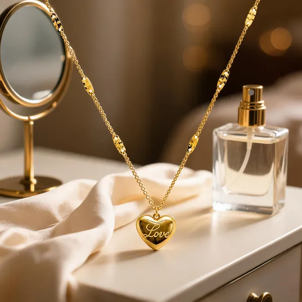 Gold_Stainless_Steel_Heart_Pendant_Necklace_For_Women