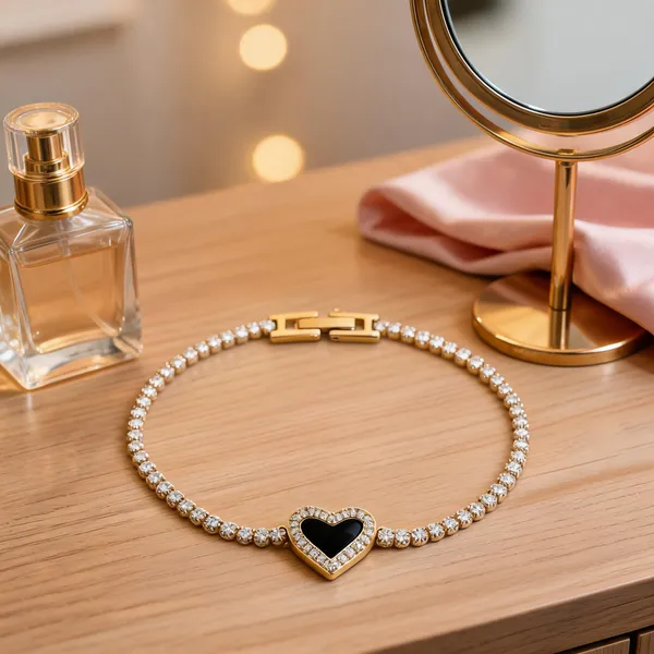 Gold_Stainless_Steel_Rhinestone_Heart_Bracelet_For_Women