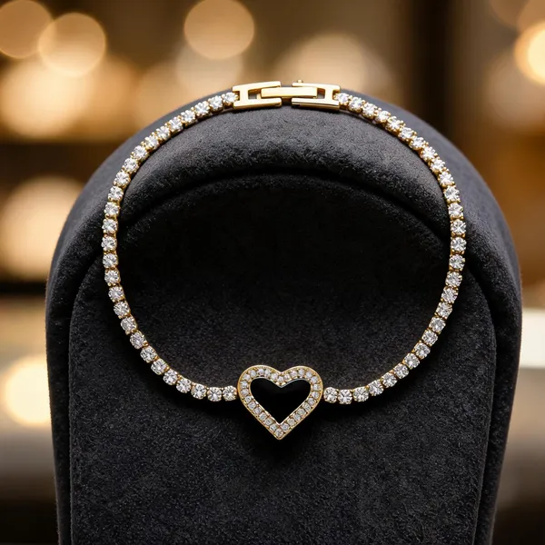 Gold_Stainless_Steel_Rhinestone_Heart_Bracelet_For_Women